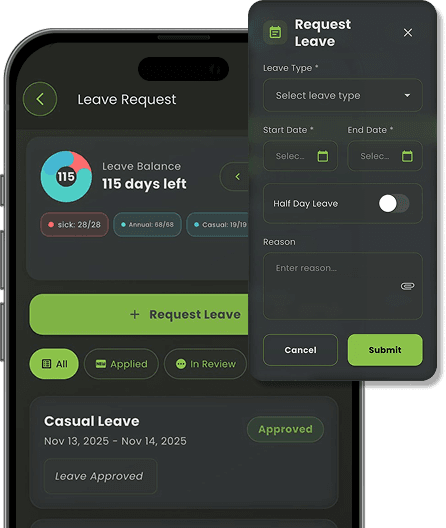 Leave management mobile app - AiTIME