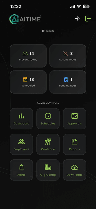 Attendance dashboard mobile app - AiTIME