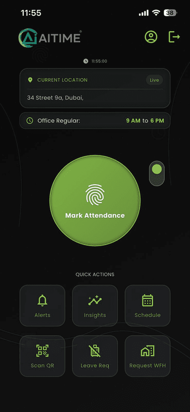 Mobile attendance app - AiTIME