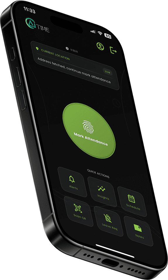 AiTIME mobile app mockup