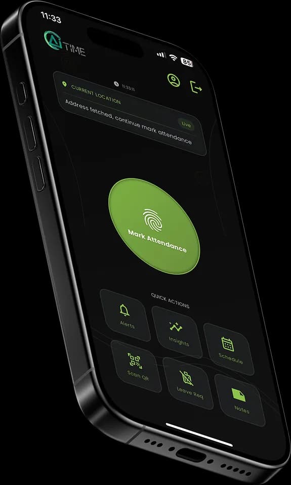 AiTIME mobile app mockup