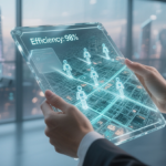 digital map of a city displayed on a transparent tablet - aitime