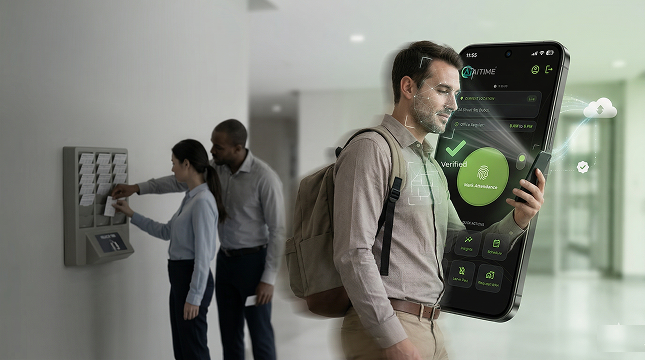 modern workplace entrance or office check-in area - aitime